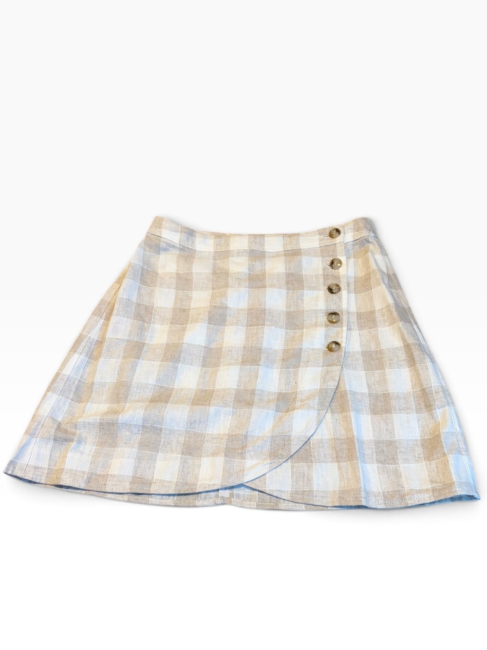 MADEWELL checkered linen blend skirt